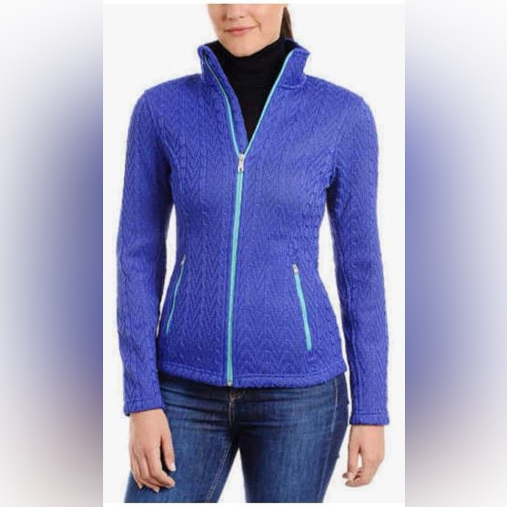 Spyder Women's Electric Blue Quilted Jacket with Teal Trim